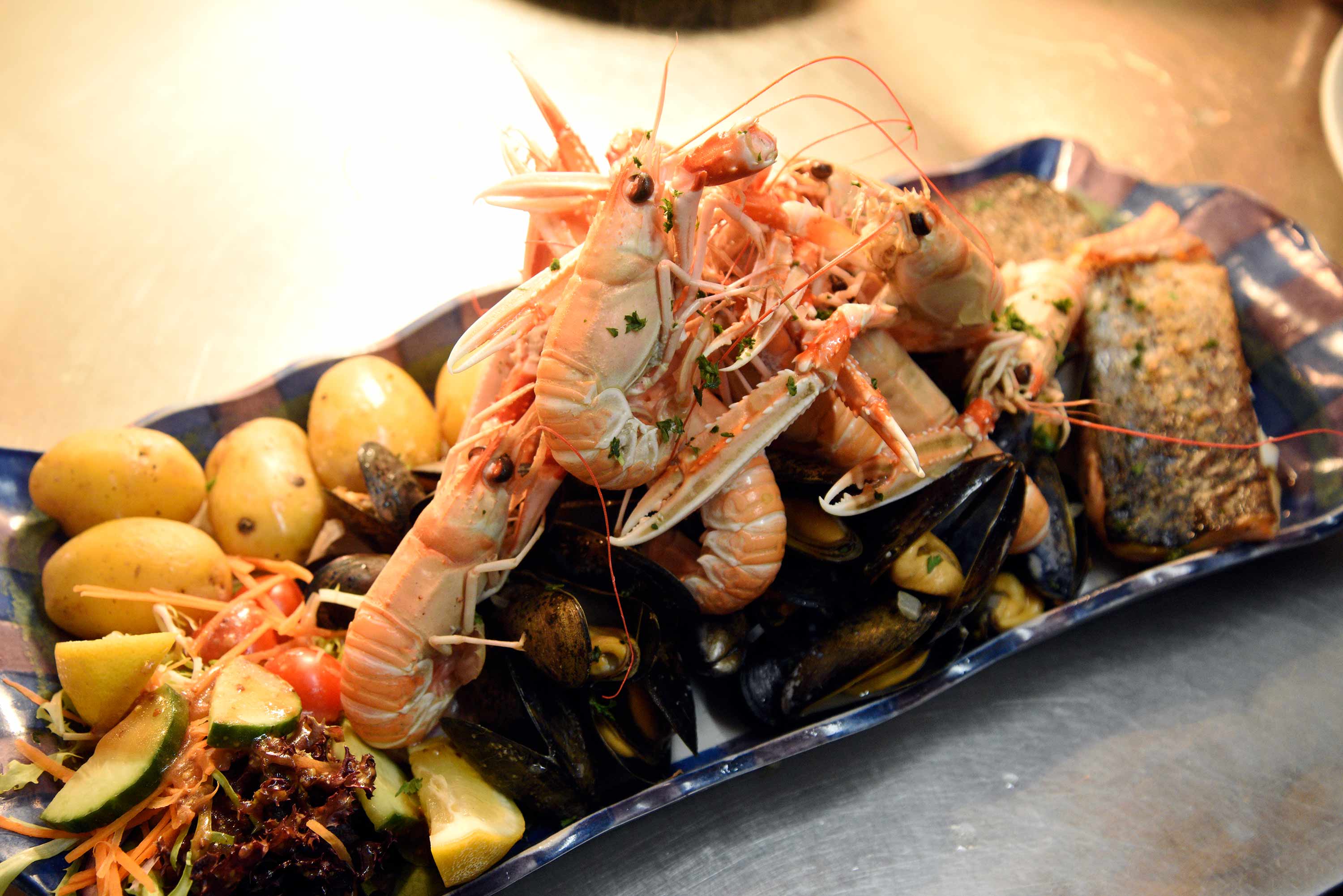 Enjoy fresh Langoustines at our Seafood restaurant at Portree Pier