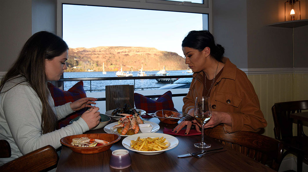 Sea Breezes Restaurant is based on Portree Pier and offers diners stunning Isle of Skye Sea views.