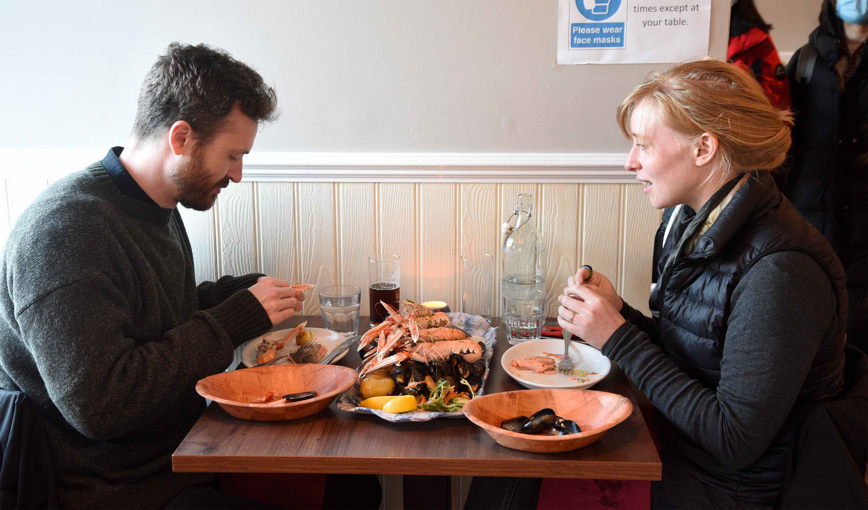 Seafood Platters are available at Sea Breezes restaurant in Portree Isle of Skye