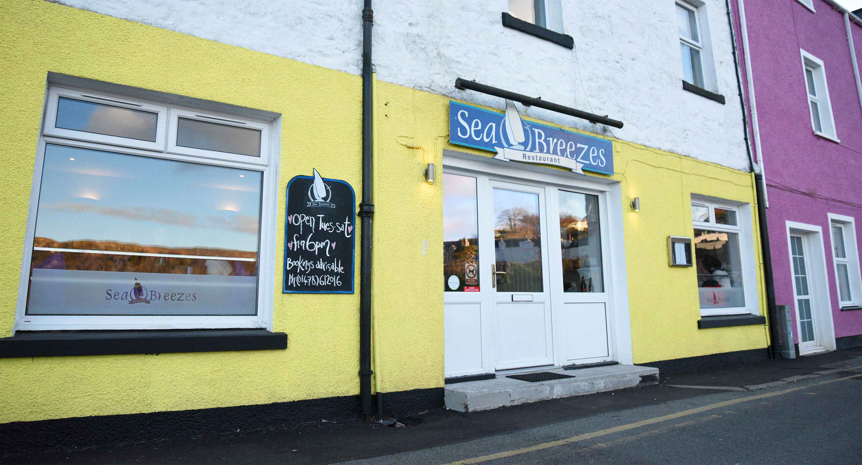 Sea Breezes Restaurant in Portree offering great views of Portree Bay
